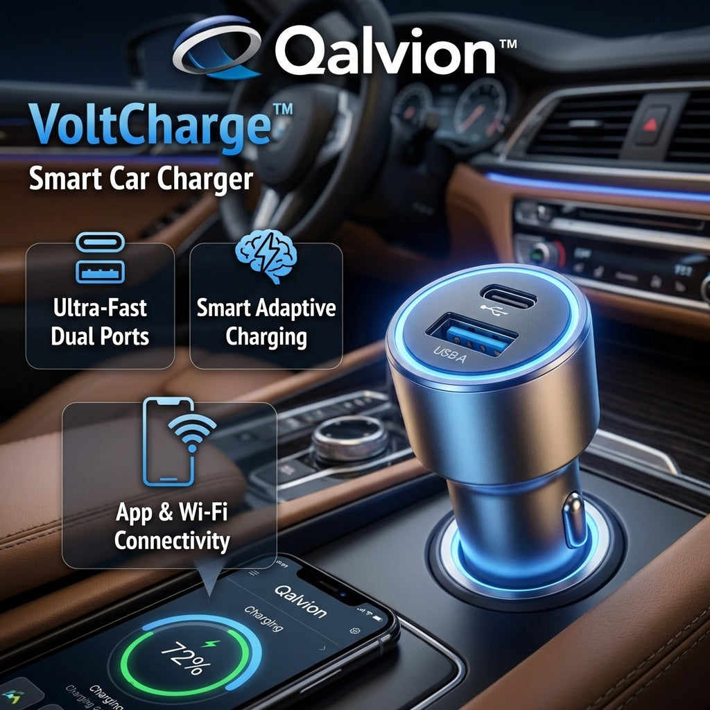 Qalvion™ VoltCharge Smart Car Charger