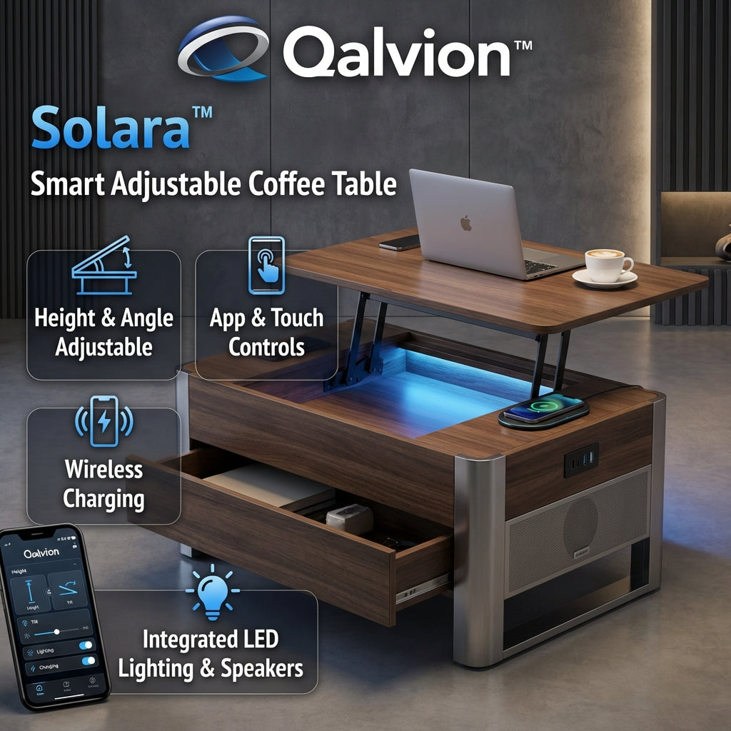 Qalvion™ Solara Smart Adjustable Coffee Table